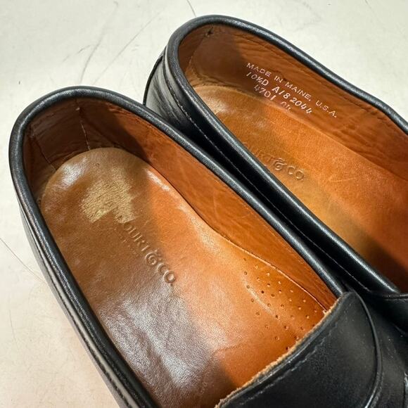 NEW HEELS Rancourt & Co. Weltline Penny Loafers Black Handsewn Maine USA 10.5 D - Picture 9 of 12